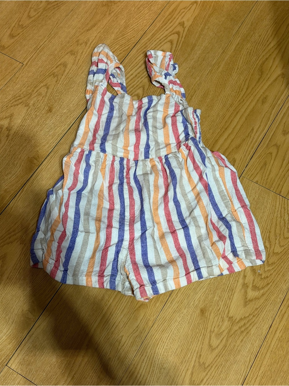 Kids Striped Sleeveless Romper - White with Rainbow Stripes GAP 5t